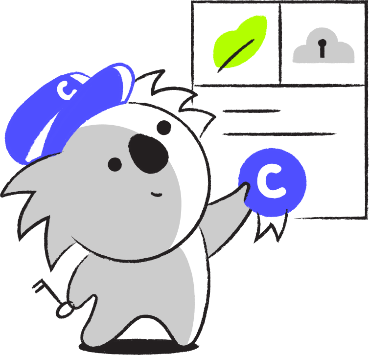 Coalita mascot with checklist