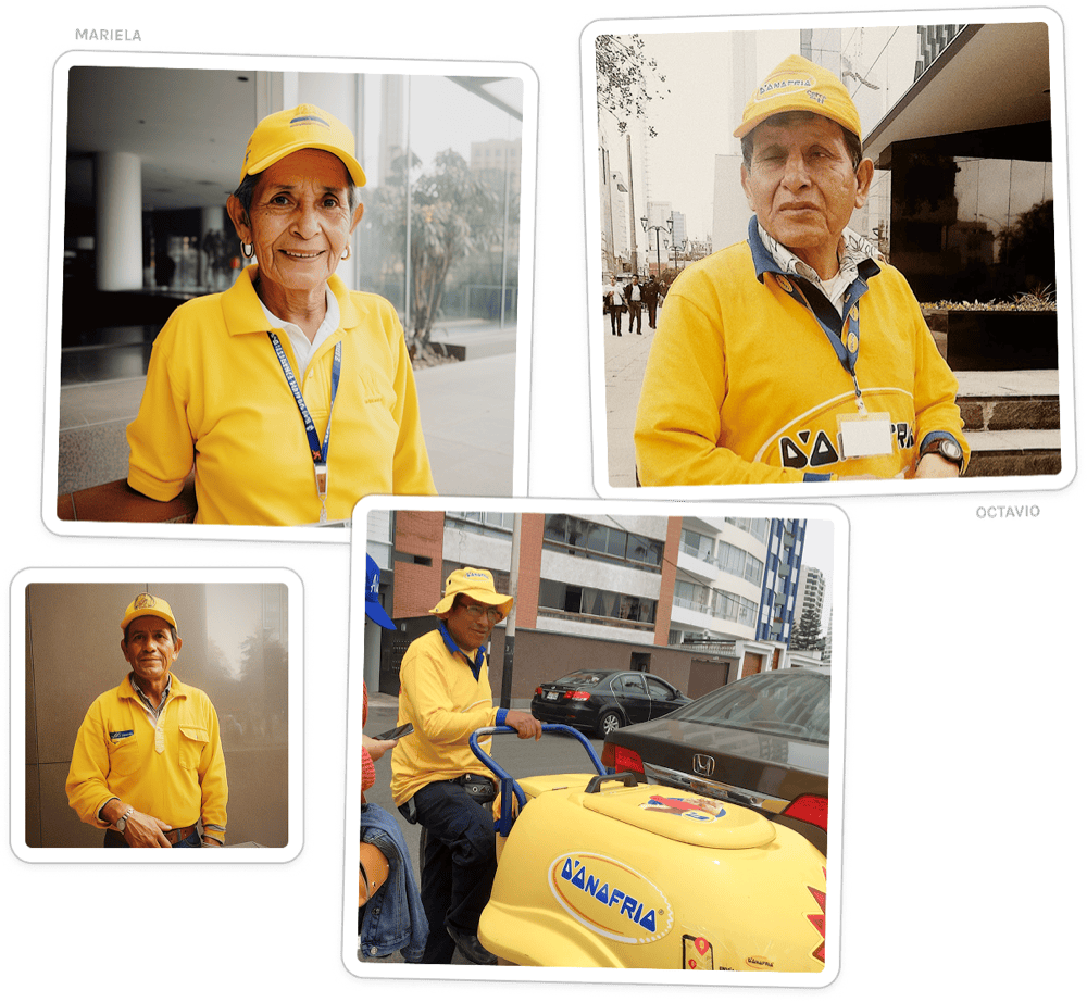 Portraits of vendors Mariela, Octavio and Luis